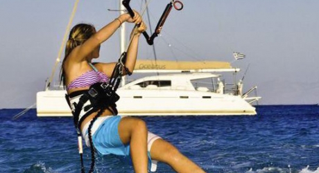 Ionian islands catamaran kitesurfing trip